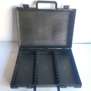 CLIK!CASE Vintage cassette holder Black Holds 36 tapes storage case with handle